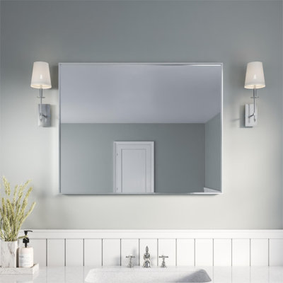 Miroir en aluminium à angle droit avec cadre en aluminium - Miroir d'appoint mural