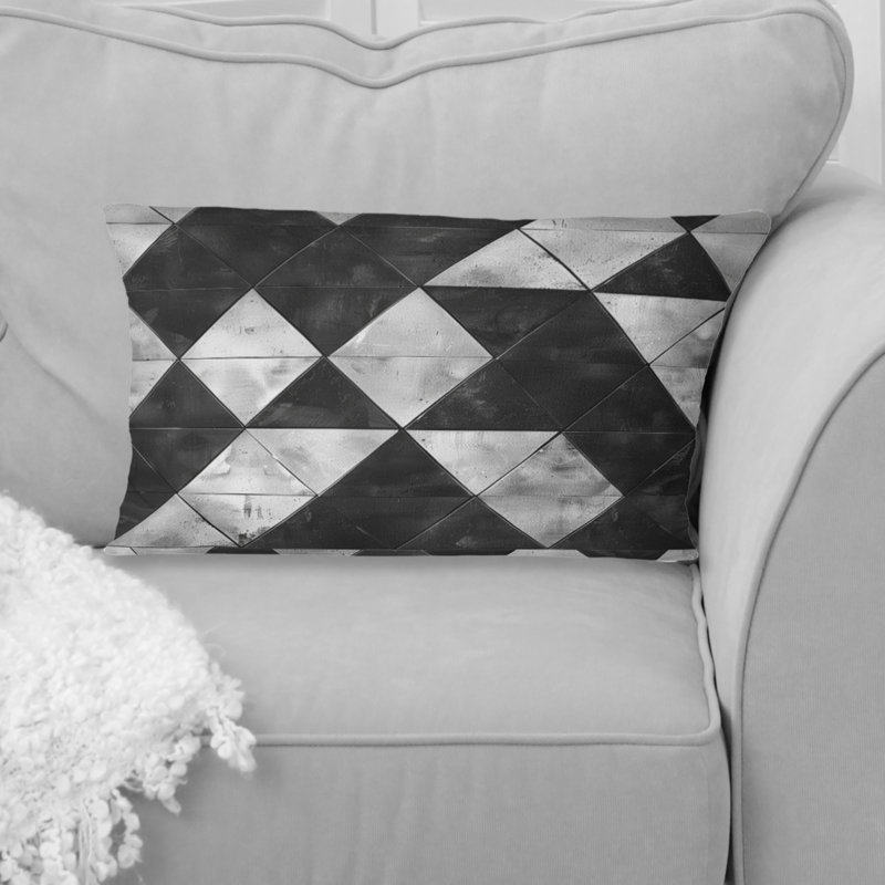 Coussin lombaire Mid-Century Black Triangle III