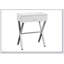 Élégante table d'appoint en métal chromé blanc brillant avec rangement, pour les salons et les chambres modernes.-1112799827-1112799826