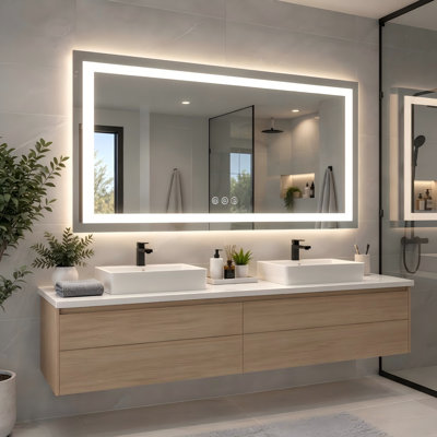 UL Certified Front & Back LED Anti-Fog Tempered Glass Bathroom/Vanity Mirror