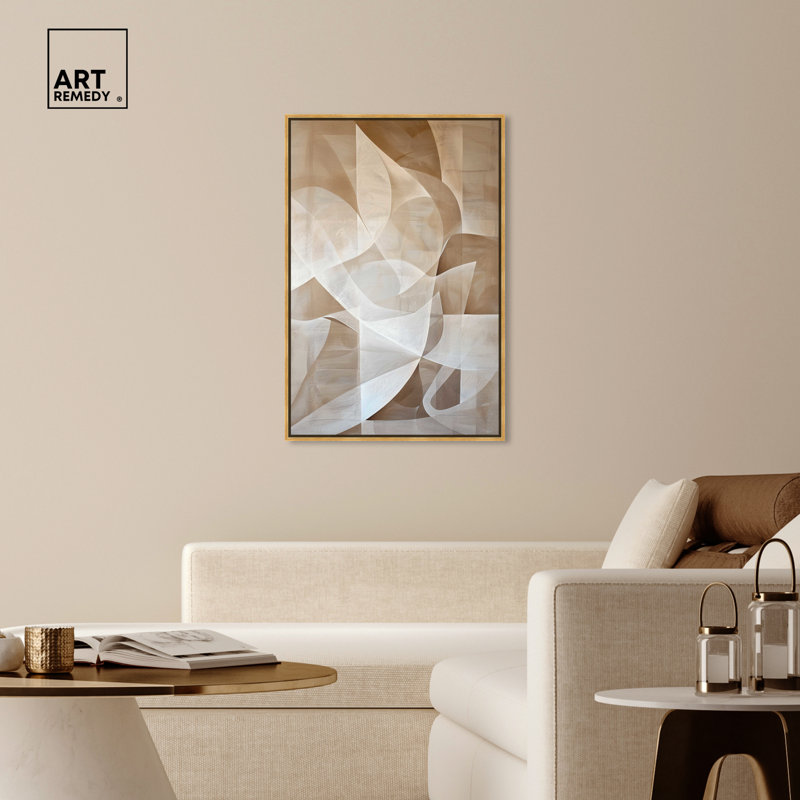Scattered Thoughts Gold Framed Abstract Canvas Wall Art, 21" x 31"