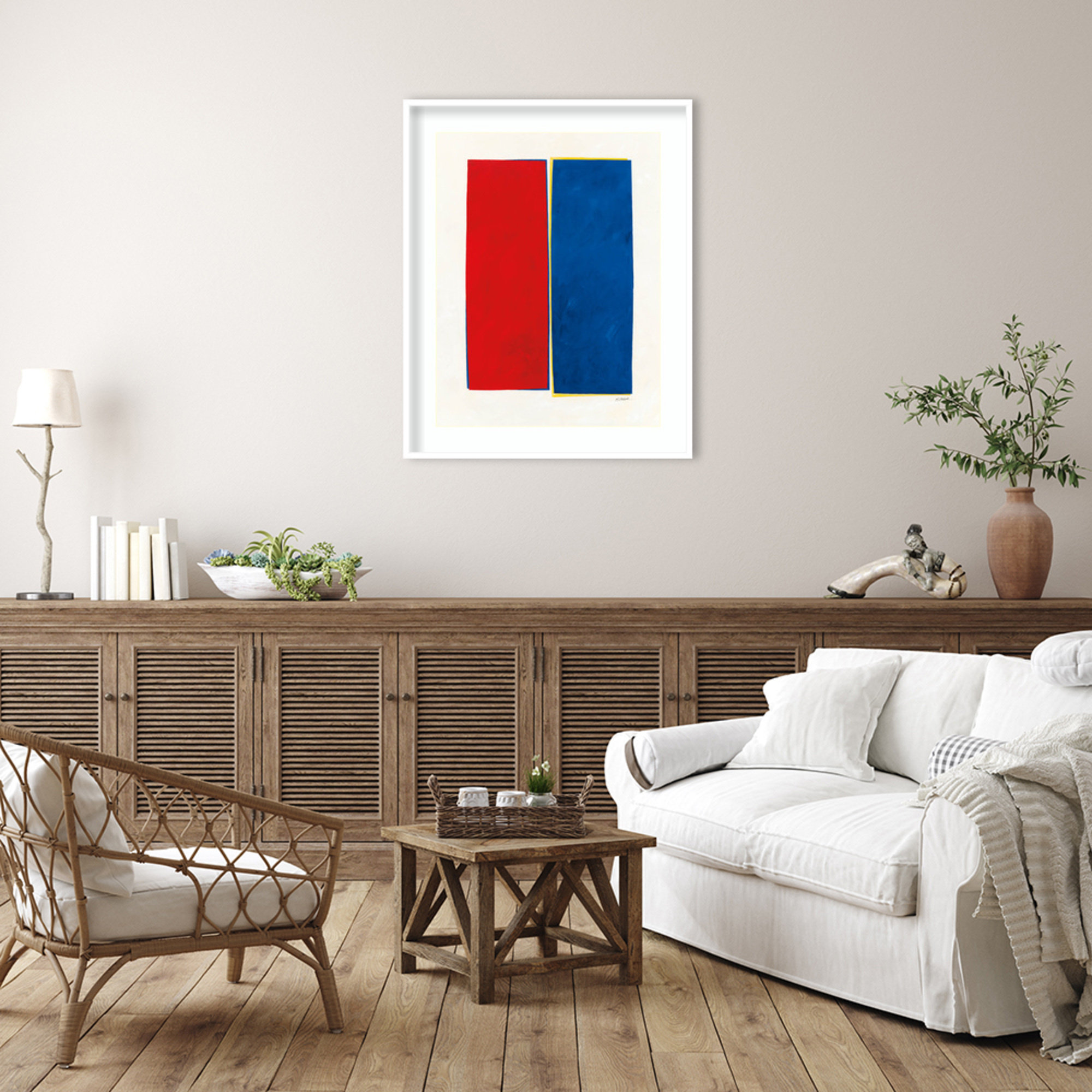 Monolithic II Wood Framed Wall Art Print, 41" H x 33" W, White Framed