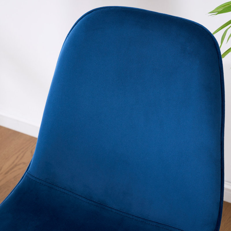 Chaise rembourrée en similicuir Kavi ,  Velours bleu / noir