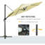 Cristina 300cm Lighted Cantilever Parasol