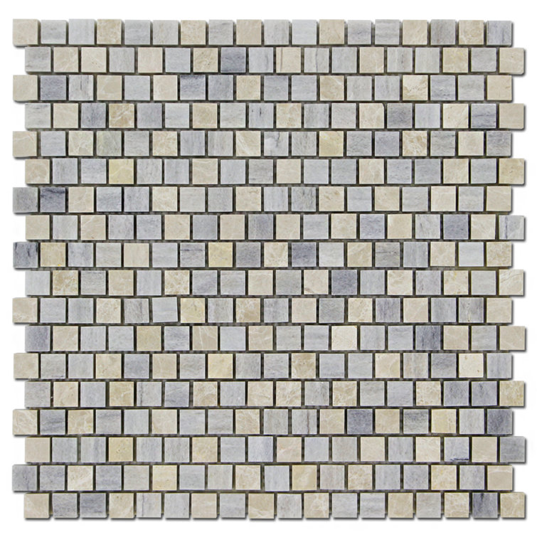 Adriatica Offset 0.63" x 0.63" Marble Grid Mosaic Wall & Floor Tile