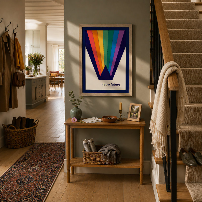 Future Retro - Framed Print, A4 - 29.7 x 21.0 cm, Oak