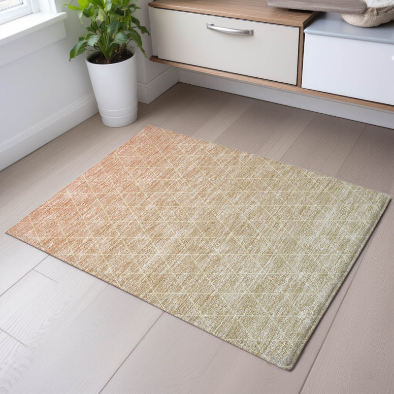 Premium Machine Washable Larock AMF1175 Geometric Rug, Rectangle 1'8" x 2'6"