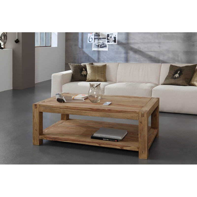 Nieves Solid Wood Four Leg Coffee Table with Storage