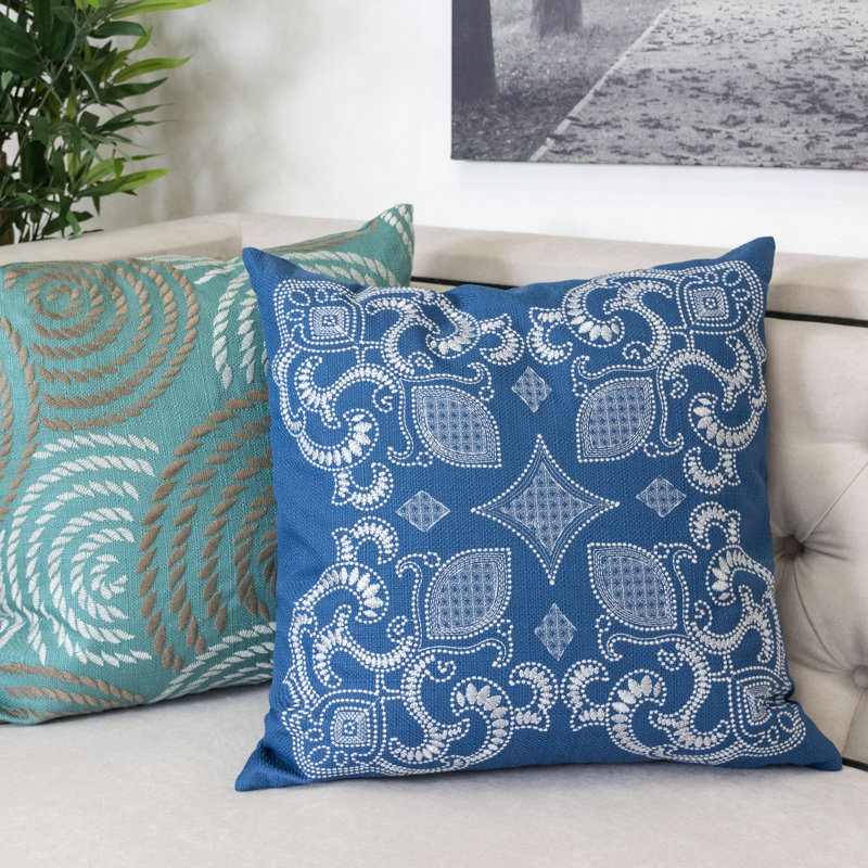 Embroidered Throw Pillow