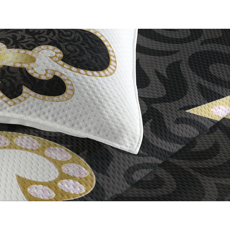 Traditional Polyester Coverlet, King Bedspread + 2 Shams