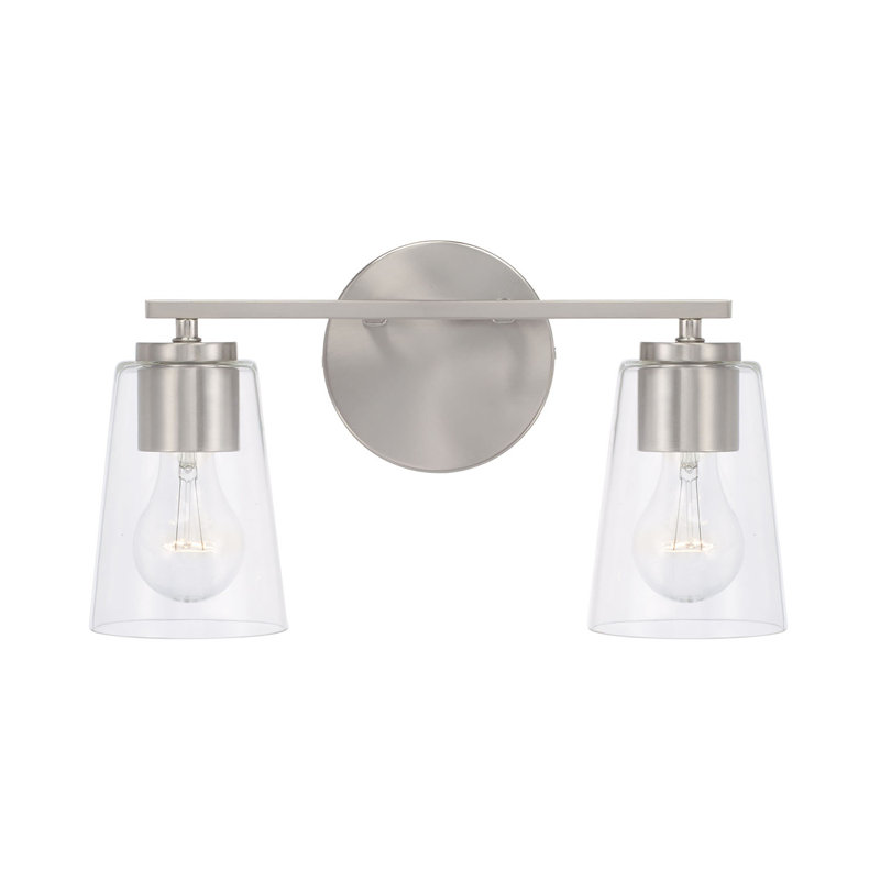 2 - Light Dimmable Vanity Light, Brushed Nickel