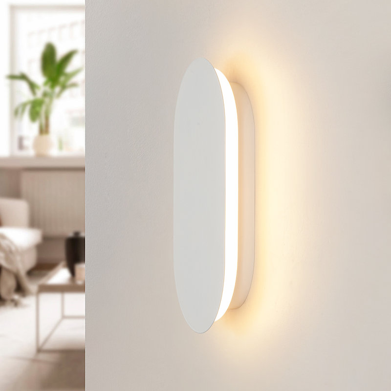Simple Round / Oval Dimmable LED Flush Mount Wall Sconce, White