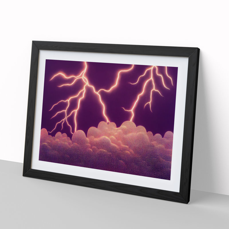 Splendorous Thunderstorm - Framed Print, Black, 25cm H x 34cm W x 2cm D