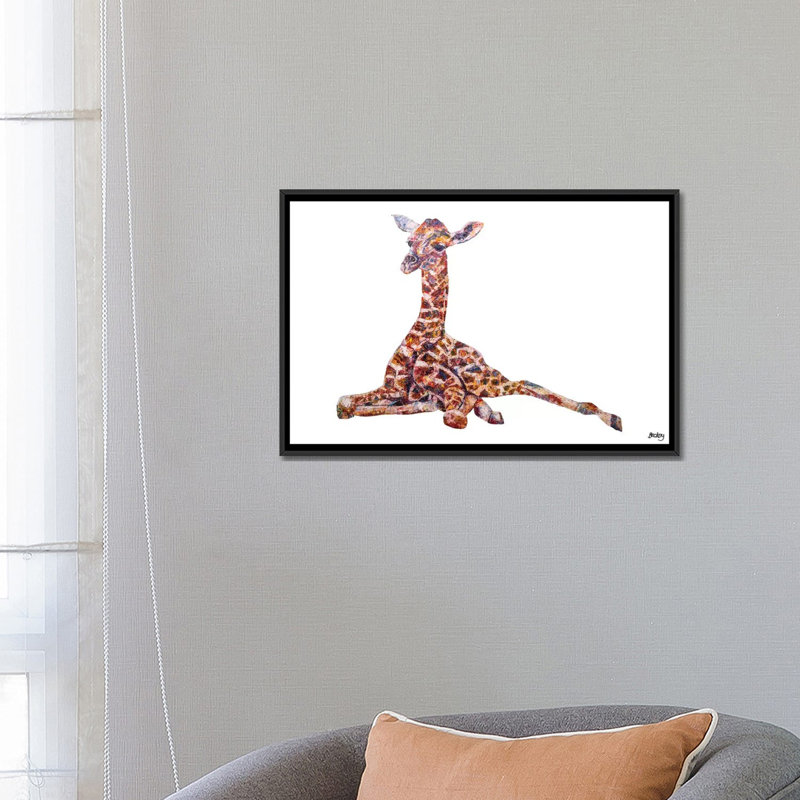 Art sur toile clementine, H 18 po x l 26 po x P 1,5 po, Toile avec cadre noir, Non mat