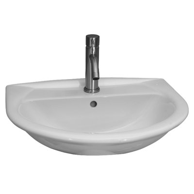 Barclay Karla 450 14.12'' White Vitreous China U-Shaped Bathroom Sink with Overflow