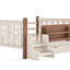 Lit grand format avec rangement en bois massif peu encombrant pour les salles familiales modernes