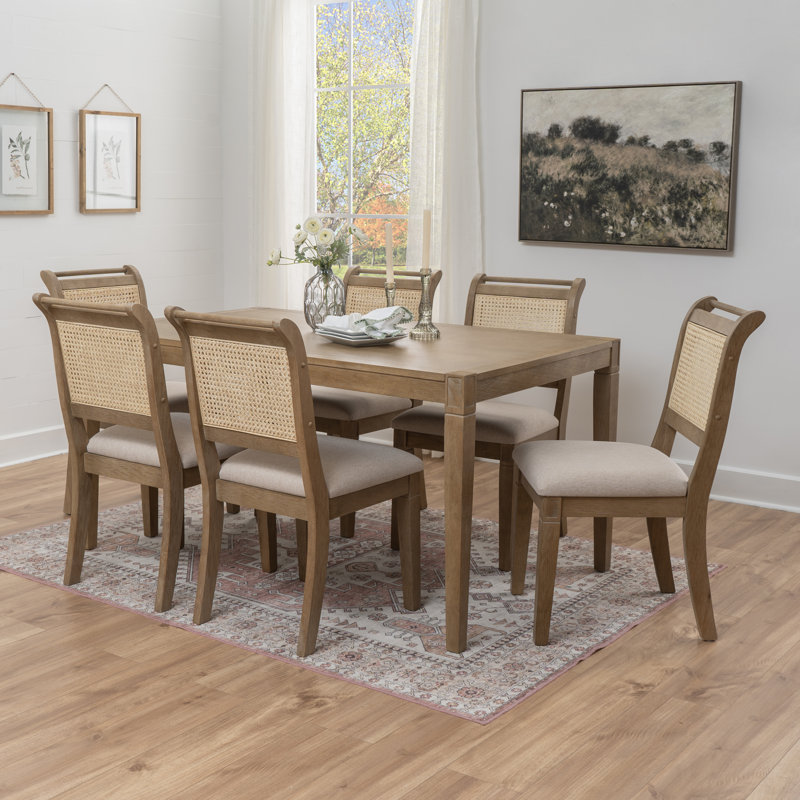 Millau Nat Cane 7pc Dining Set