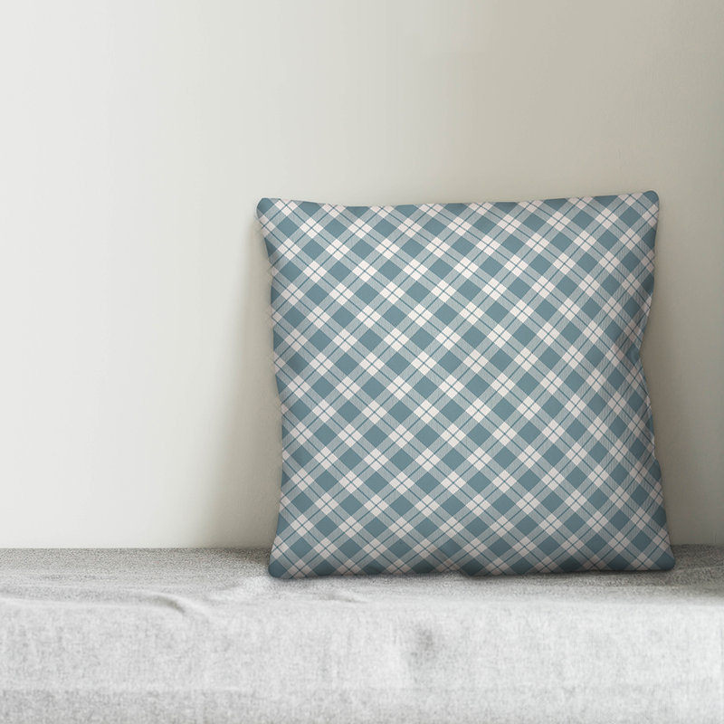  Coussin Circles, Géométrique blanc / bleu 2, 20 po x 20 po