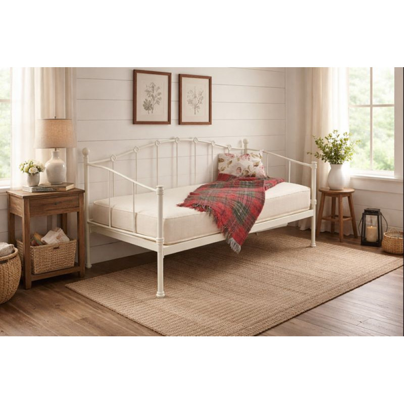 Metal Daybed, White, Single (3')