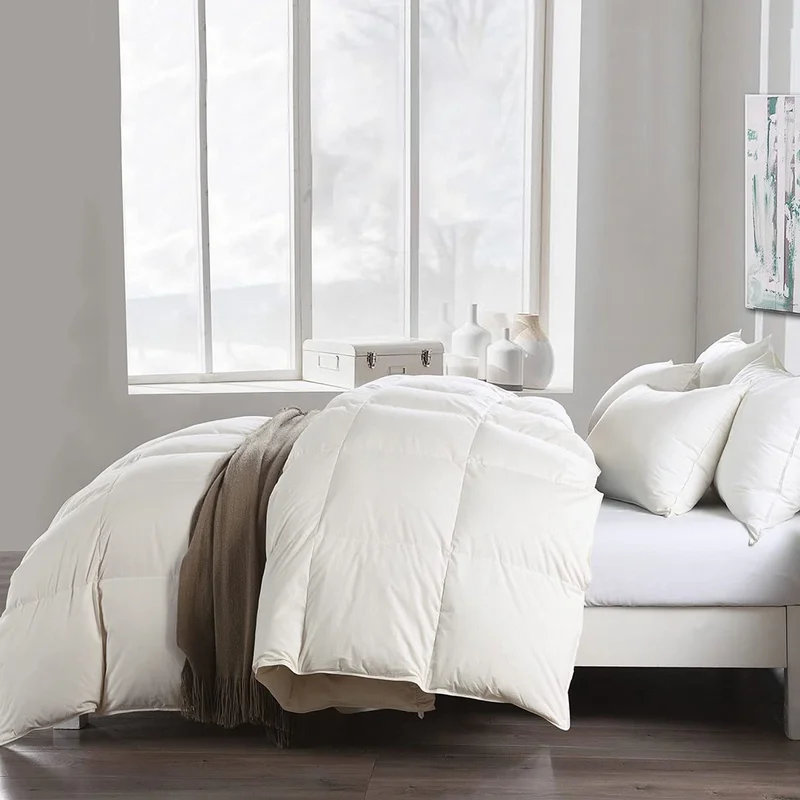 Insertion de couette en duvet 100% coton biologique toutes saisons, Édredon très grand en duvet
