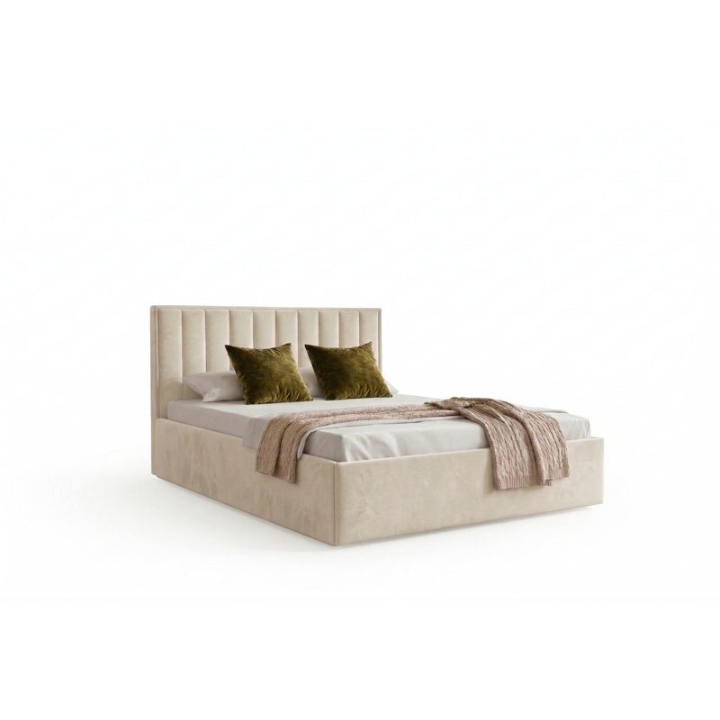 Upholstered Ottoman Storage Bed, 160x200cm, Black