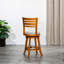 Chaise avec dossier à lattes de hauteur de comptoir 24 po avec éclat naturel et tabouret pivotant beige-442241520-442241522