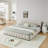 Upholstered Bed Frame With Headboard & Storage Drawers-729297798-706362404