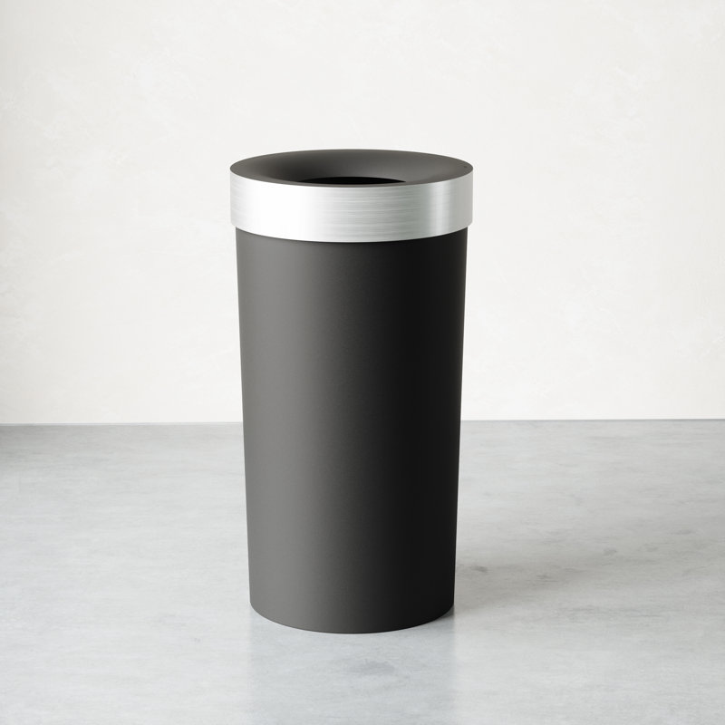 Plastic Open Kitchen Trash Can - 16.5 Gallons, Black