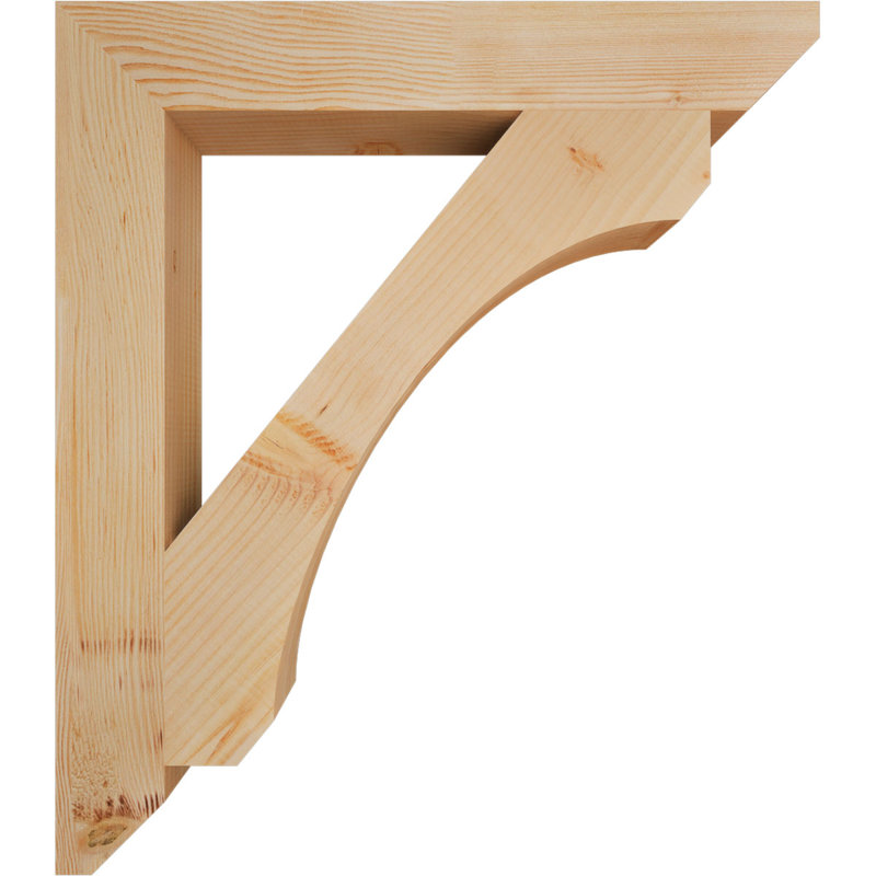 Support en bois / corbeau, Douglas (lisse), H 32 po x l 3,5 po x P 28 po
