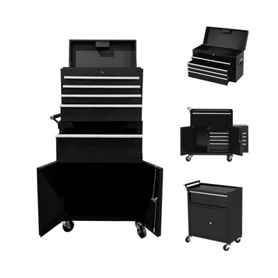 20" Tool Chest,Tool Storage Removable Tool Box Combo,Rolling Tool Chest With 5 Drawers & Detachable Top Tool Box