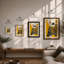 Sunflower Geometry Eclectic - Framed Print-1827622192-1827622193