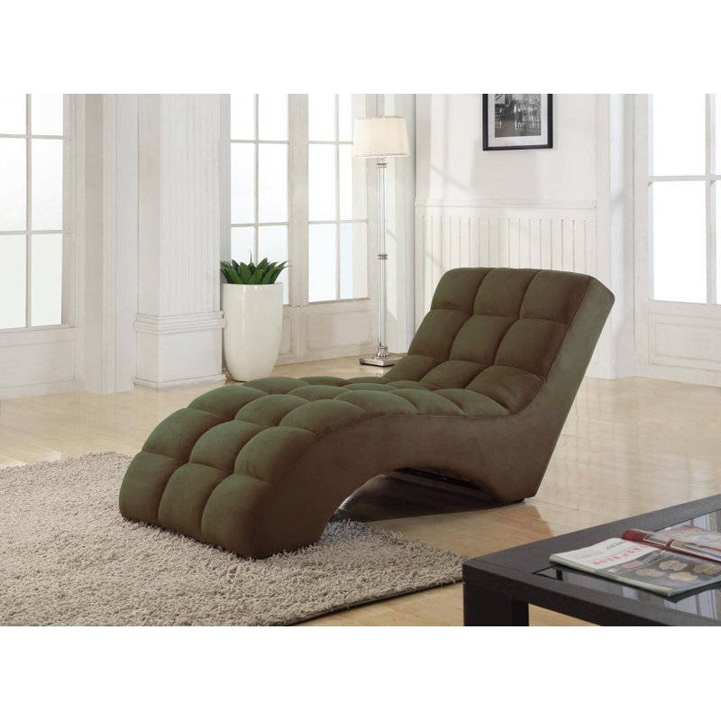 Chaise longue capitonnée sans accoudoirs, Rouge