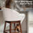 Swivel  30'' Faux Leather Bar Stool with Solid Wood Legs, White-2069069580-2057144389
