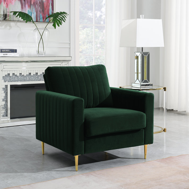 Lotsee Velvet Armchair, Green