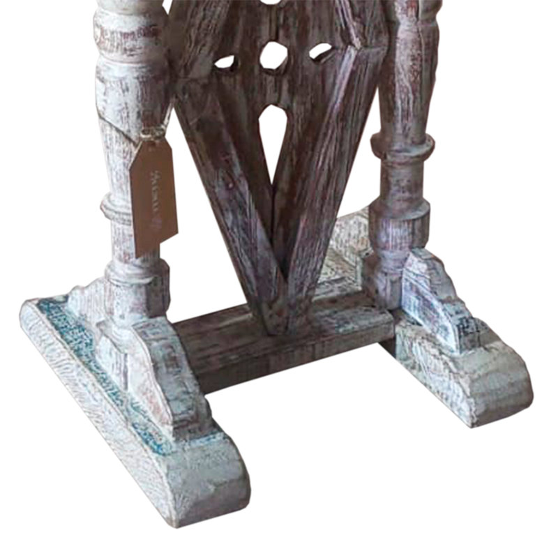 Arkeia Solid Wood Trestle End Table