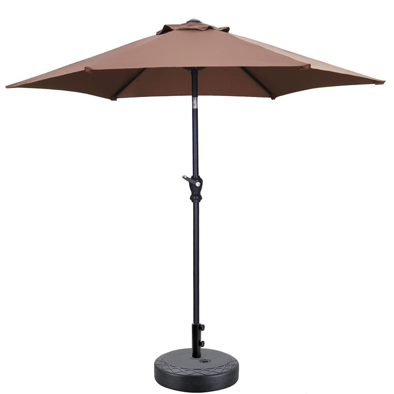 Parasol de patio 7,5 pi avec base, Tanné