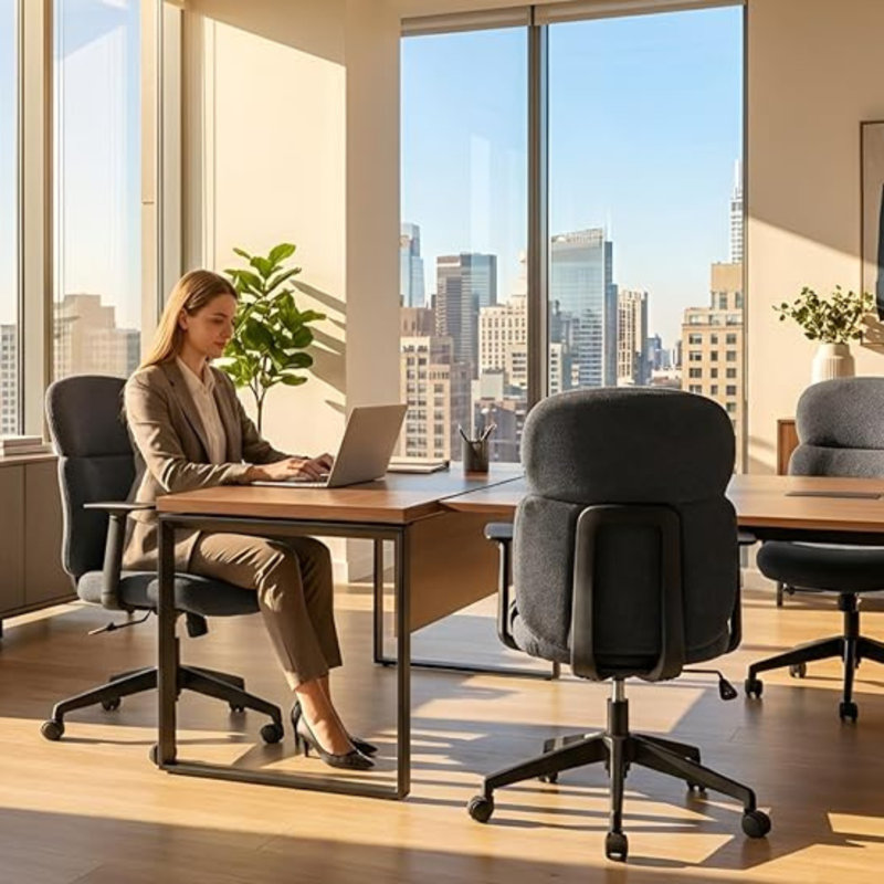 Foam Padding Office Chair, Black