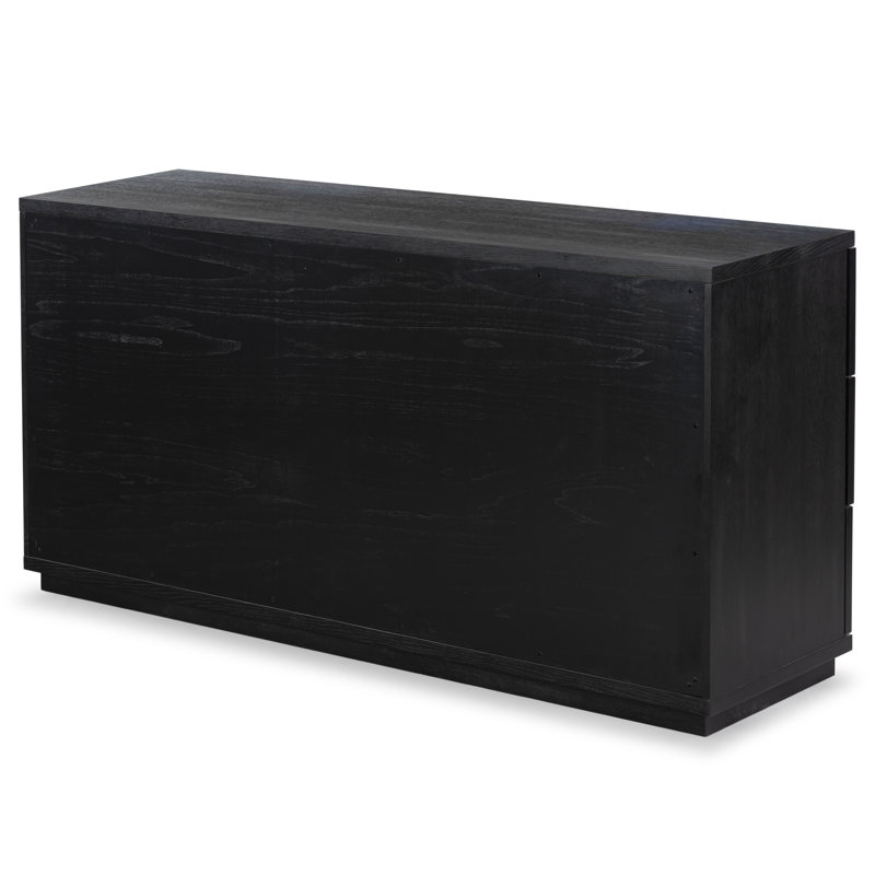 Deziree Wood 6 Drawer Dresser, Black