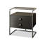 Table de chevet moderne et simple en acier inoxydable noir