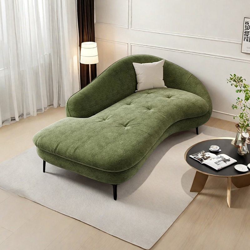 Éponge ergonomique et fauteuil inclinable en bois massif, Face à la droite, Chenille gris foncé