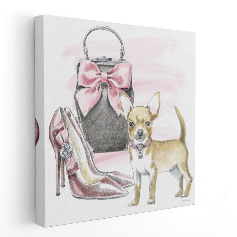 Glamour Pups I - reproduction d'art sur toile, H 12 po x l 12 po