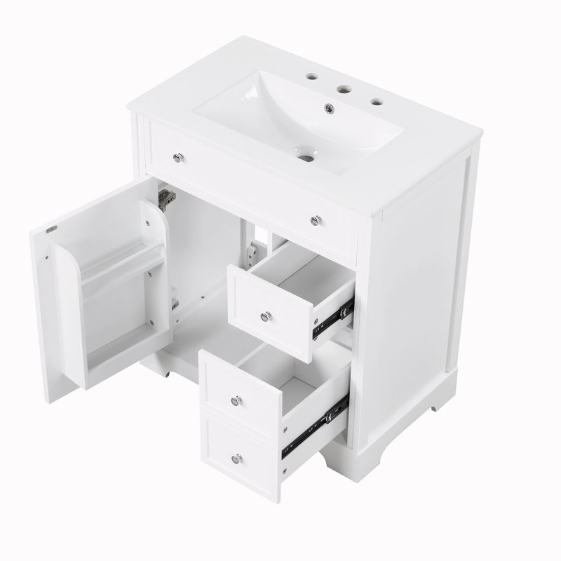 Meuble-lavabo simple 30 po avec plateau en céramique Shavante