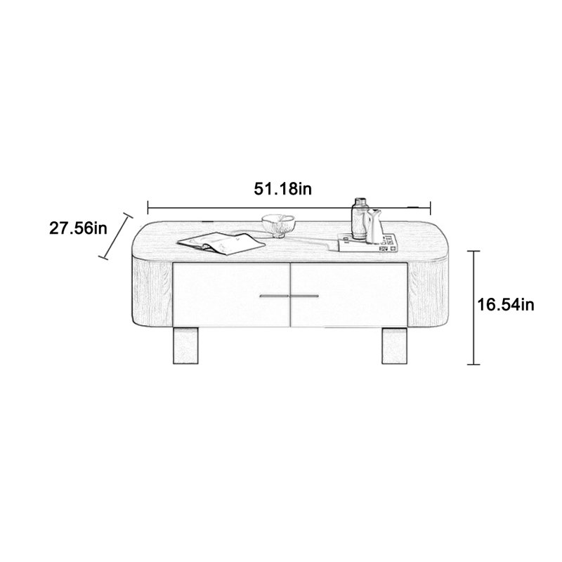Table basse rétro avec grand rangement
