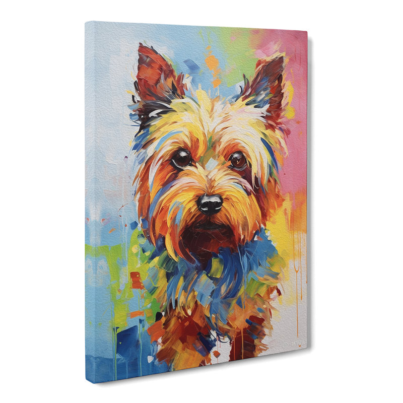 Yorkshire Terrier Colour Field - Wrapped Canvas, 50cm H x 35cm W x 3cm D