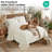 Southshore Fine Linens Vilano Oversized Quilt Set, Double-Brushed Microfiber Lightweight Quilted Bedding with Waffle Geometric Pattern and 2 Pillow Shams, Full/Queen, Cream-1001114983-1001114977