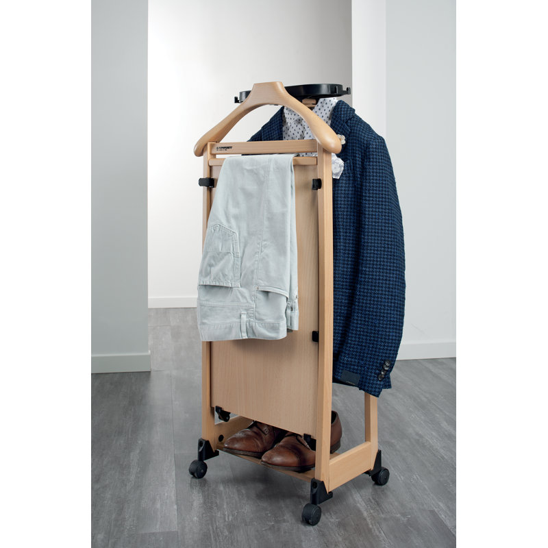 Solid Wood Freestanding Valet Stand, Natural