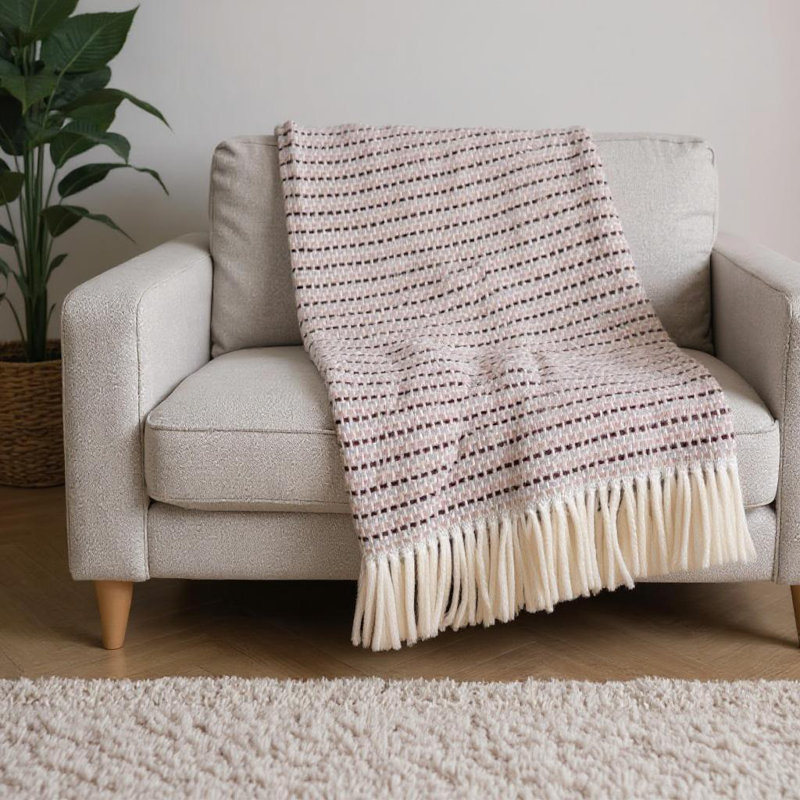 Jeté en mélange de coton 55 po x 70 po avec frange
