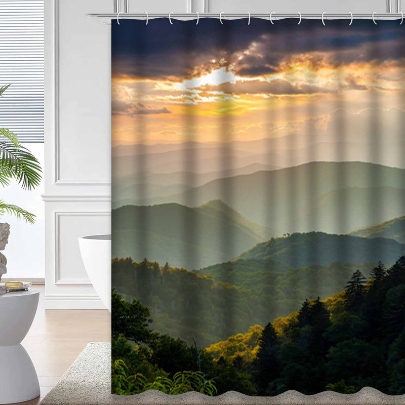 Rideau de douche avec 12 crochets Great Smoky Mountains, L 72 po x l 72 po