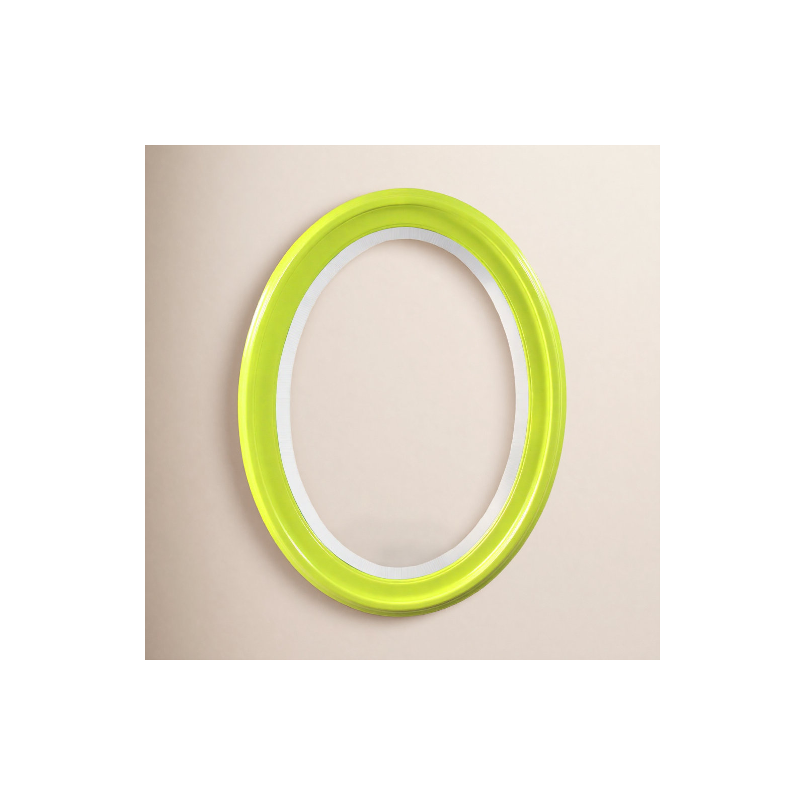 Borna Solid Wood Oval Mirror, Green