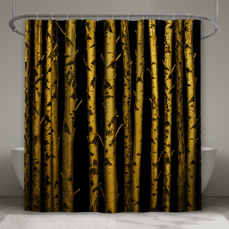 Rideaux de douche Golden Birch Trees, L 70 po x H 93 po